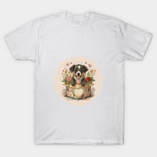 Cute Puppy in a candy box illustration T-Shirt